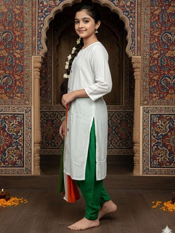 women three quarter sleeve straight kurta - 22289350 -  Standard Image - 1