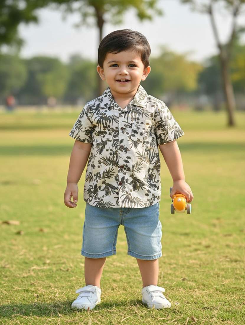 boys printed collared short sleeve shirt - 22289541 -  Standard Image - 1