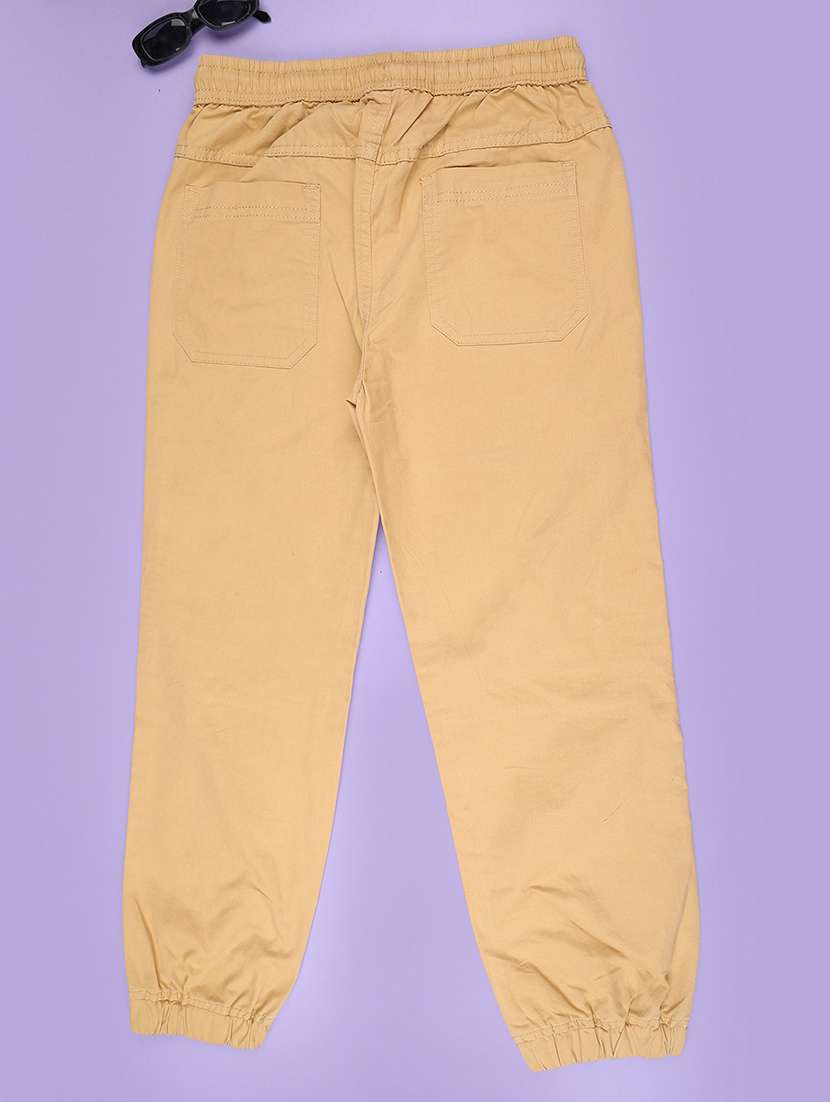 khaki poly cotton plain jogger - 22289867 -  Standard Image - 1