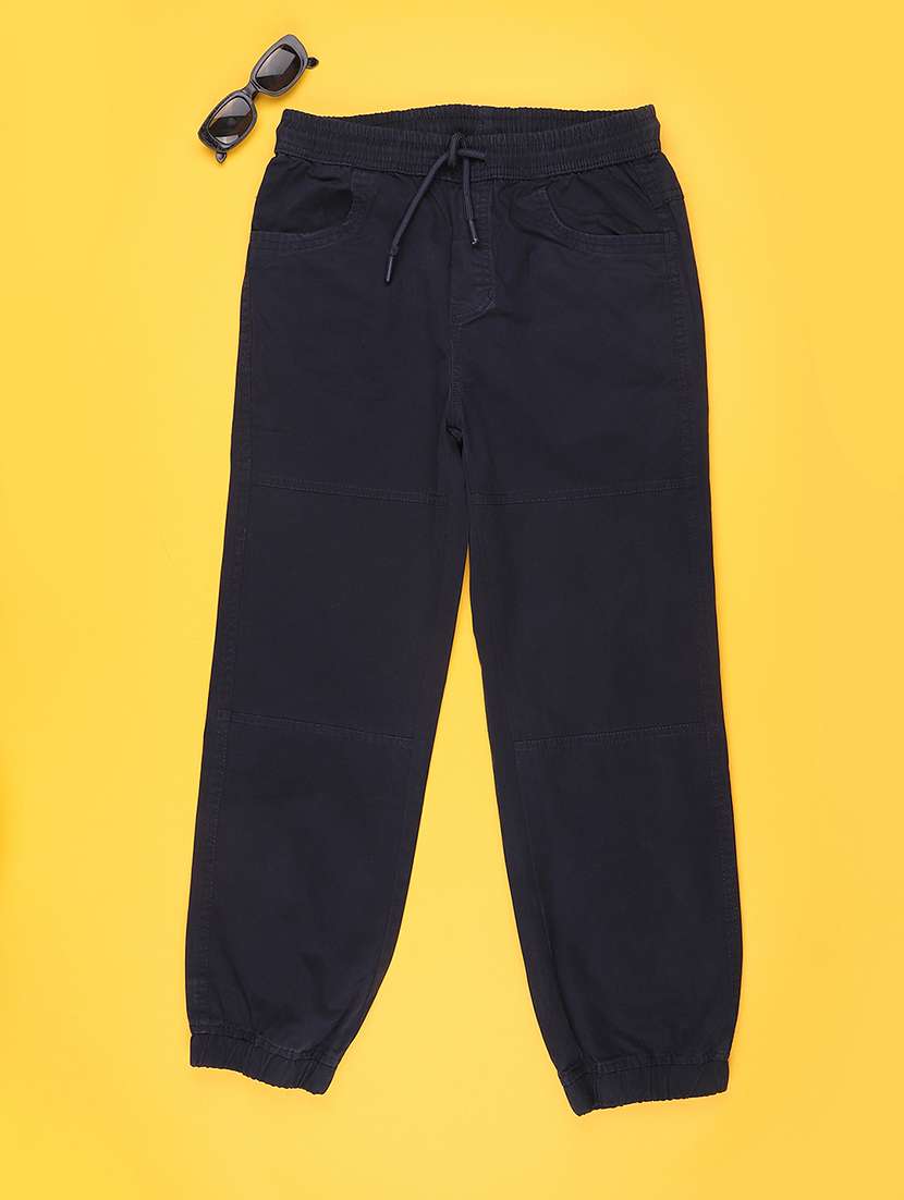 boys solid mid rise regular fit jogger - 22289869 -  Standard Image - 1