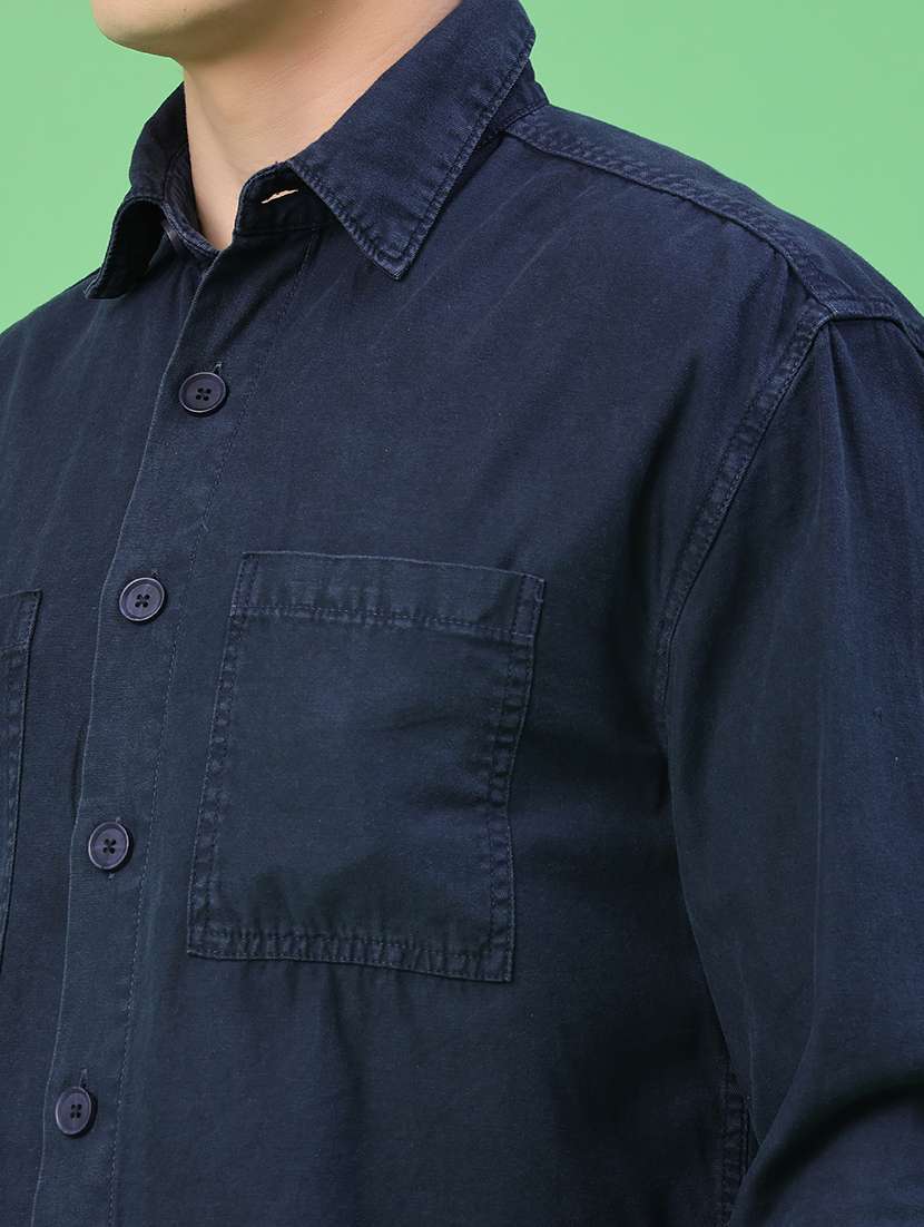 men solid long sleeves casual shirt - 22289871 -  Standard Image - 1