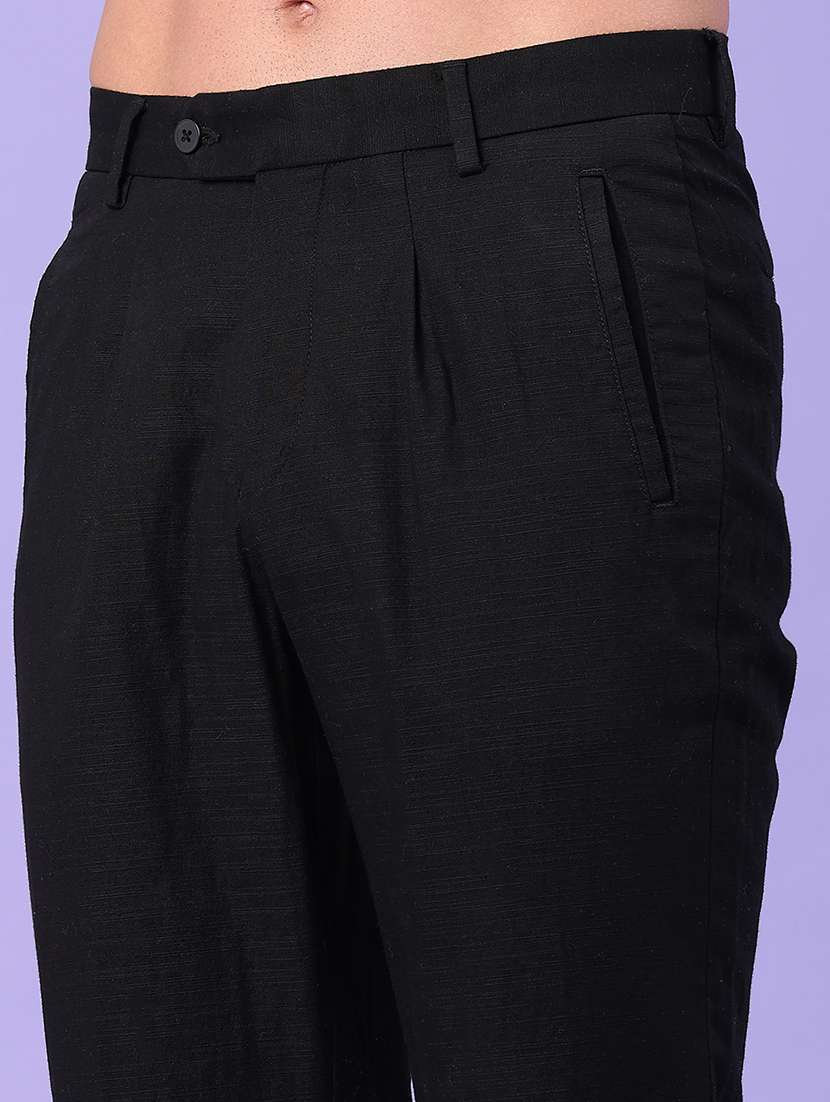men solid mid rise regular fit chinos - 22289883 -  Standard Image - 1