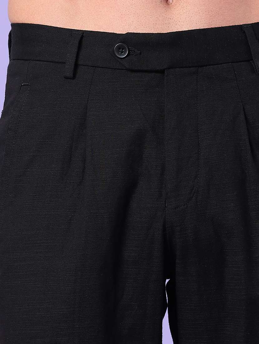 men solid mid rise regular fit chinos - 22289883 -  Standard Image - 4
