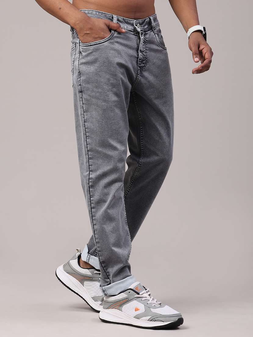 men plain mid rise full length jeans - 22289888 -  Standard Image - 1