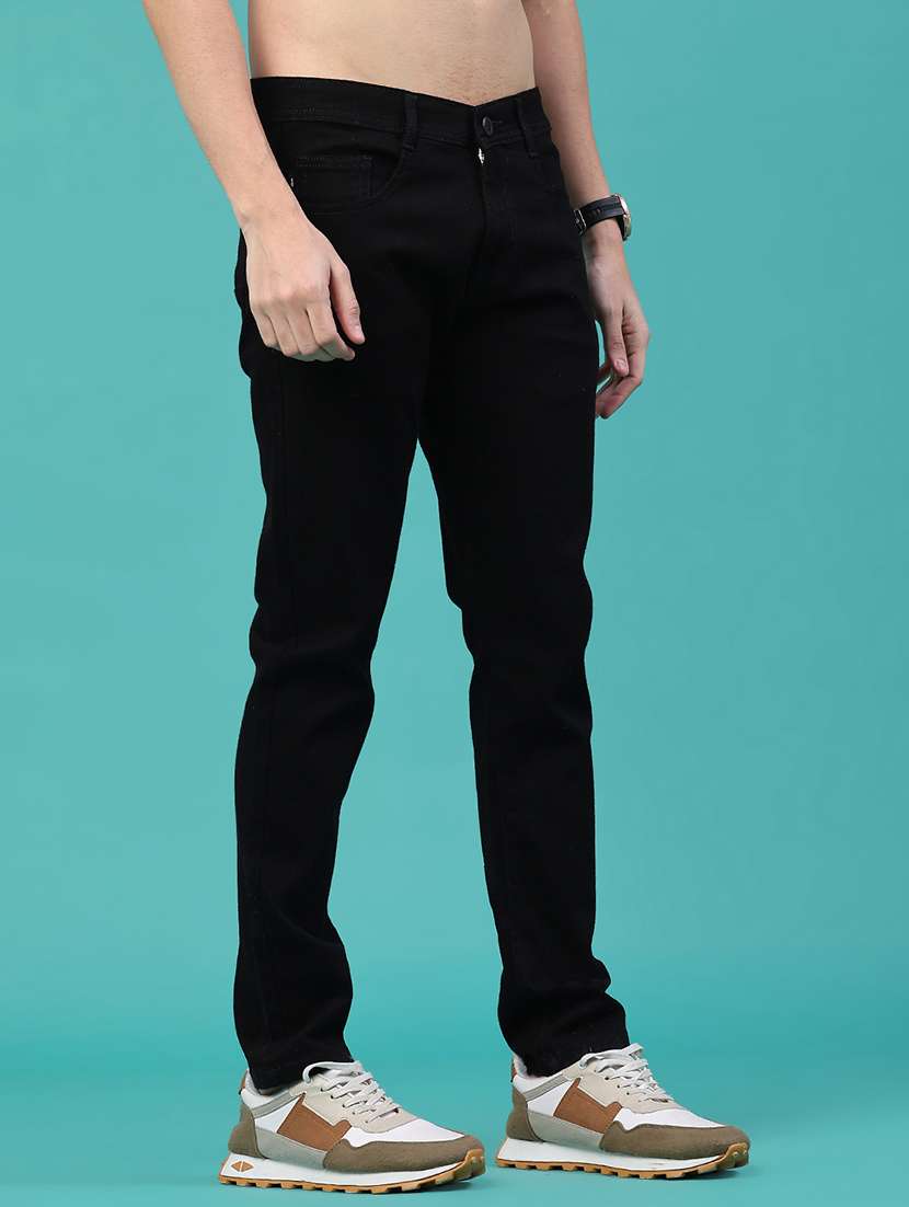 men plain mid rise full length jeans - 22289890 -  Standard Image - 1