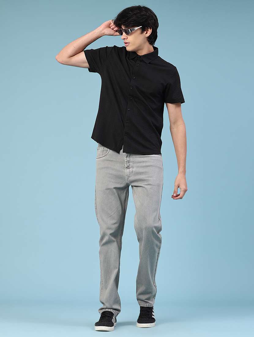 black polyester casual shirt - 22289895 -  Standard Image - 4