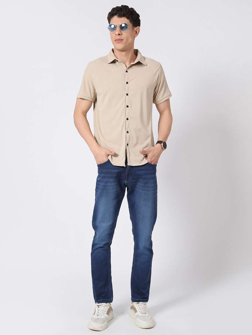 beige polyester casual shirt - 22289897 -  Standard Image - 4