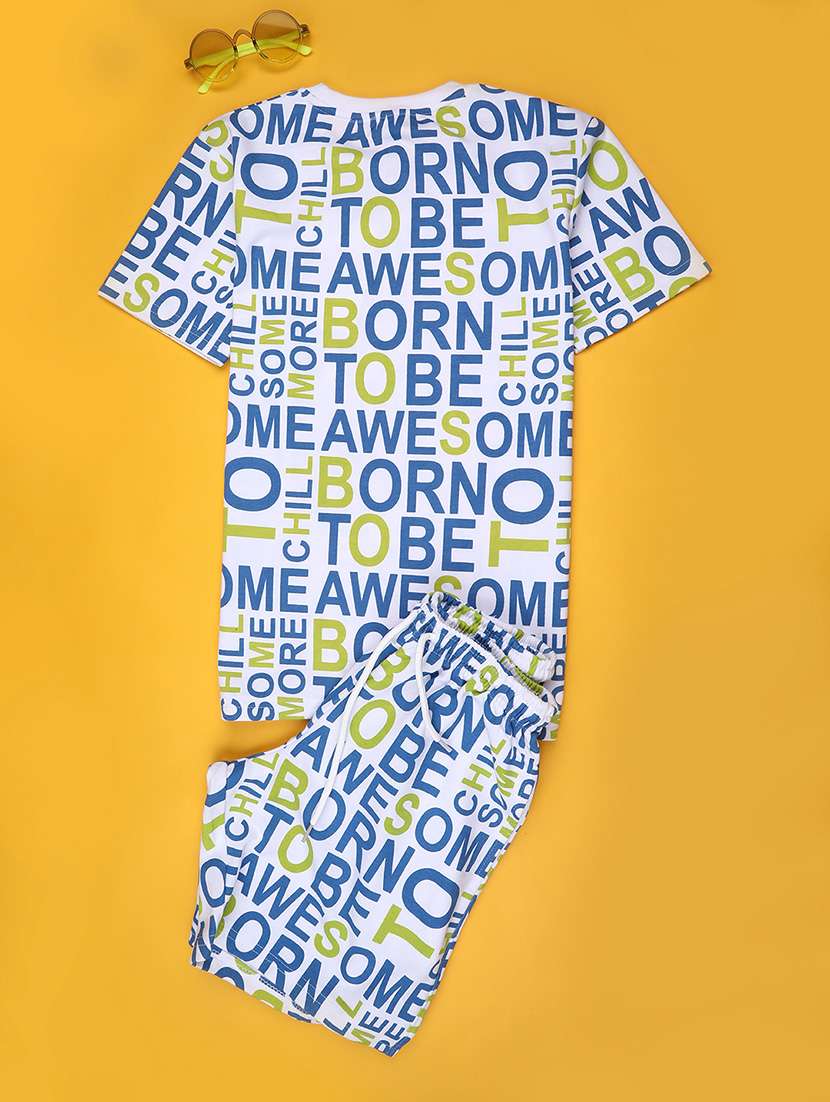 boys typography short sleeve co-ord set - 22289922 -  Standard Image - 1