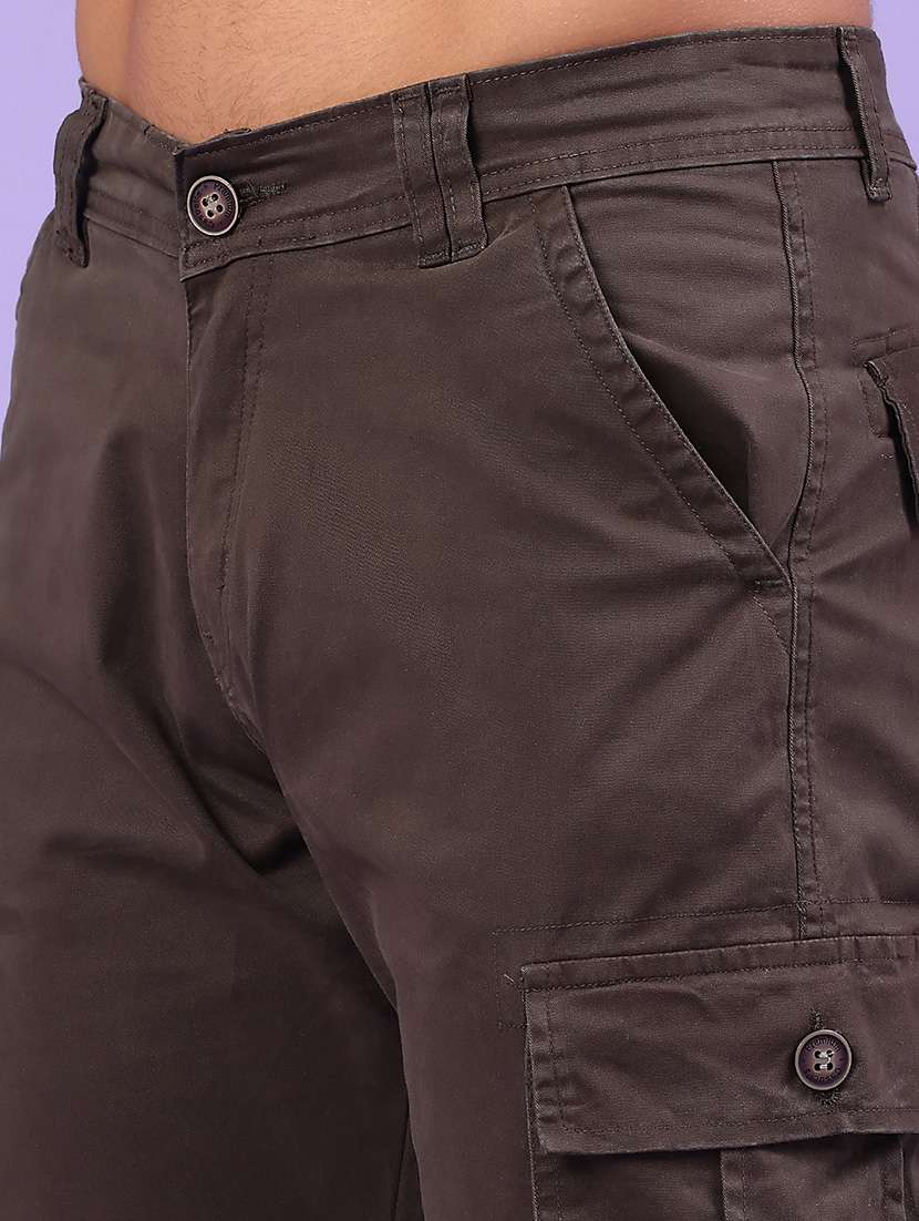 men solid mid rise regular fit cargo  - 22289970 -  Standard Image - 1