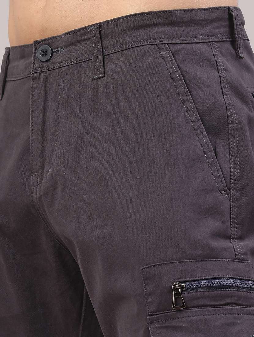 men solid mid rise regular fit cargo  - 22290162 -  Standard Image - 1