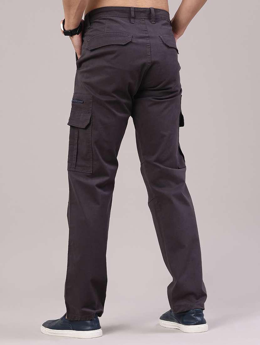 men solid mid rise regular fit cargo  - 22290162 -  Standard Image - 4