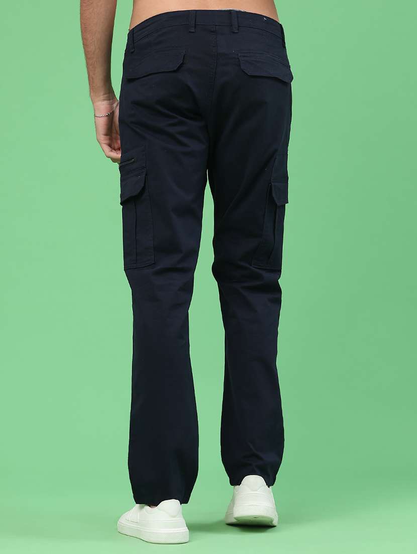 men solid mid rise regular fit cargo  - 22290164 -  Standard Image - 4