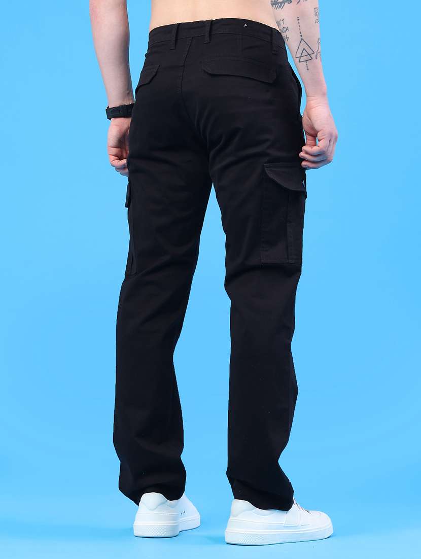 men solid mid rise regular fit cargo  - 22290166 -  Standard Image - 4