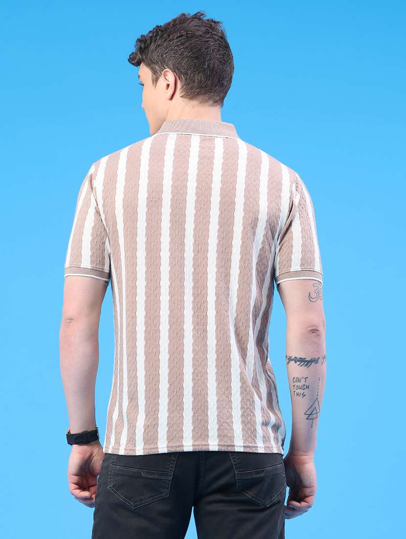 men striped short sleeve regular fit polo t-shirt - 22290349 -  Standard Image - 4