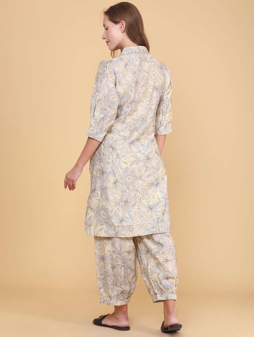 women printed three quarter sleeves ethnic co-ord set - 22290362 -  Standard Image - 4