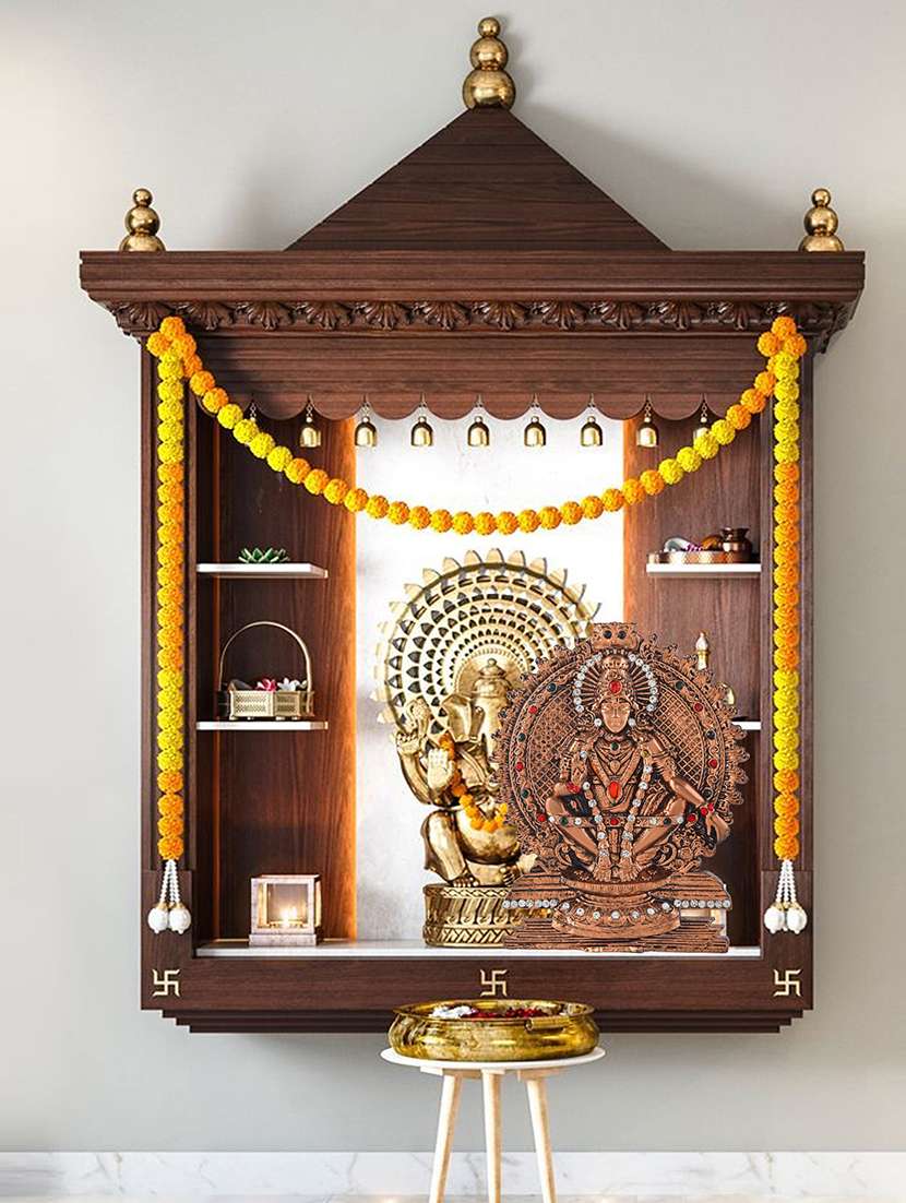 copper cz ayappa idol stand figurine show piece - 22290381 -  Standard Image - 1