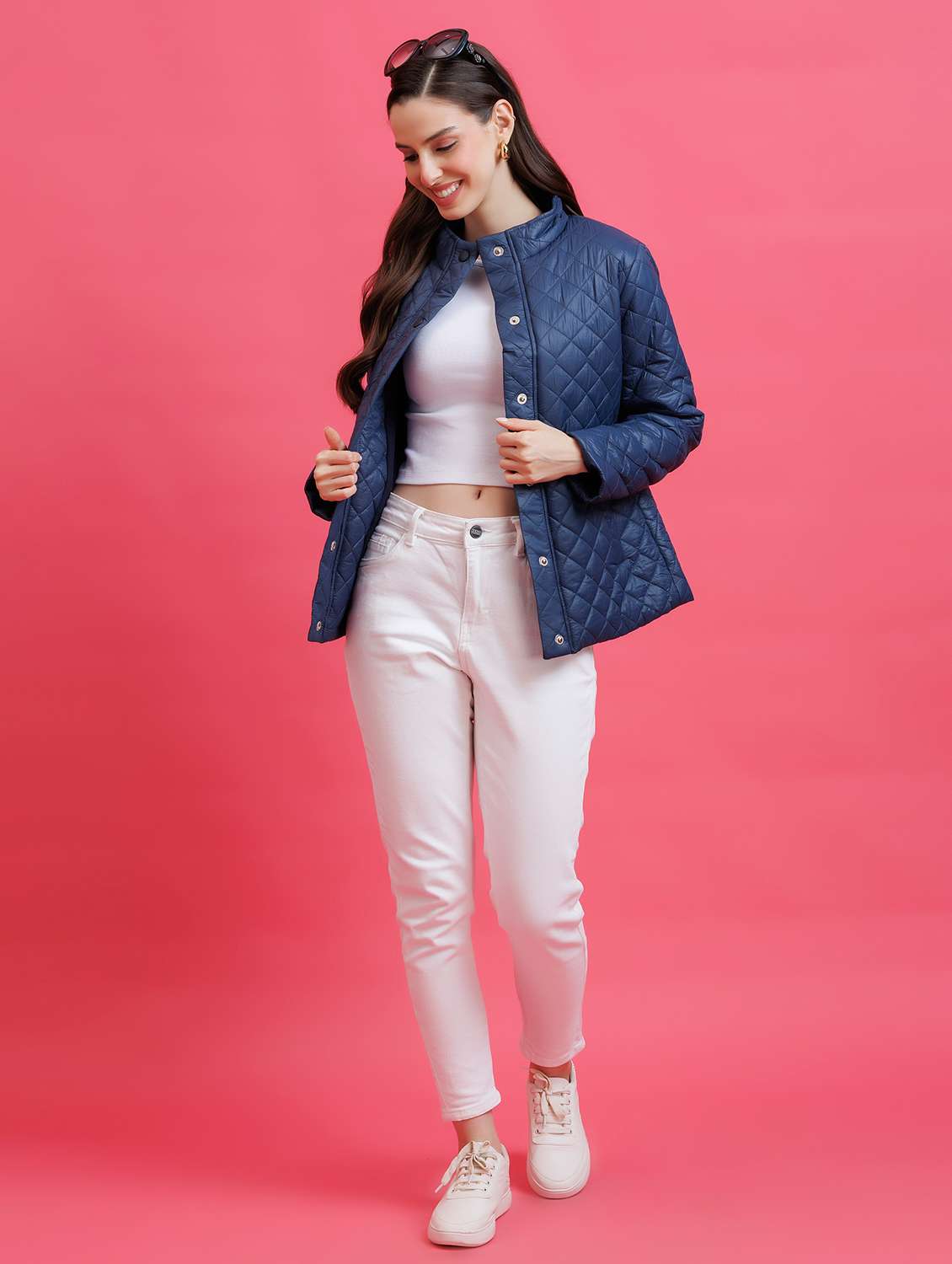 women solid long sleeve quilted jacket - 22290406 -  Standard Image - 4