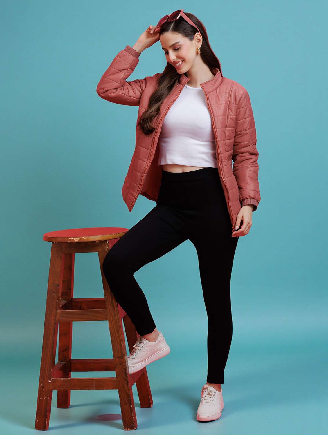 women solid long sleeve quilted jacket - 22290414 -  Standard Image - 4