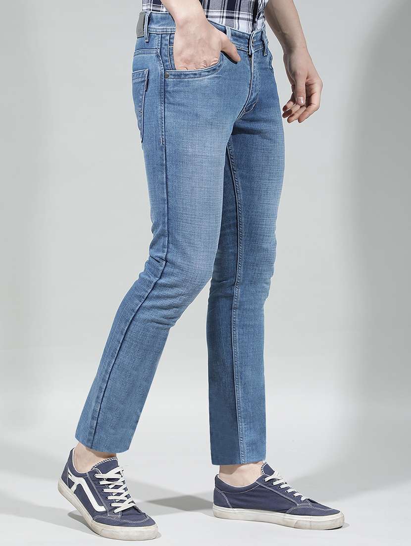 men washed mid rise full length slim fit jeans - 22290451 -  Standard Image - 1
