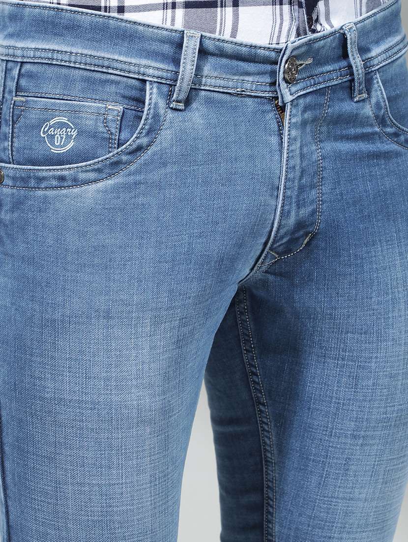 men washed mid rise full length slim fit jeans - 22290451 -  Standard Image - 6