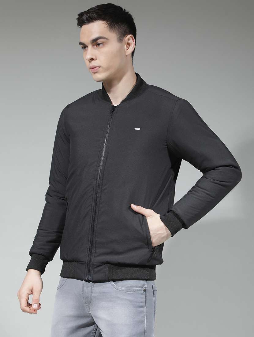 men solid long sleeve insulator bomber jacket - 22290464 -  Standard Image - 1