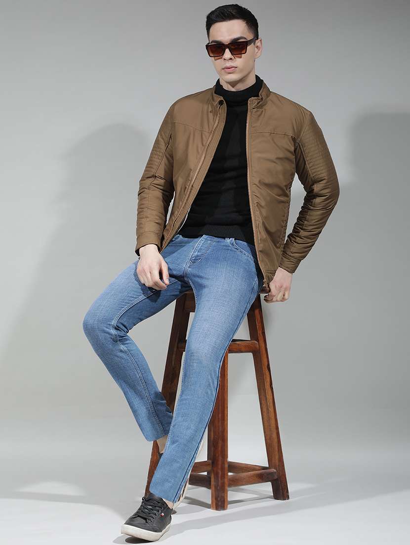 men solid long sleeve insulator bomber jacket - 22290471 -  Standard Image - 4