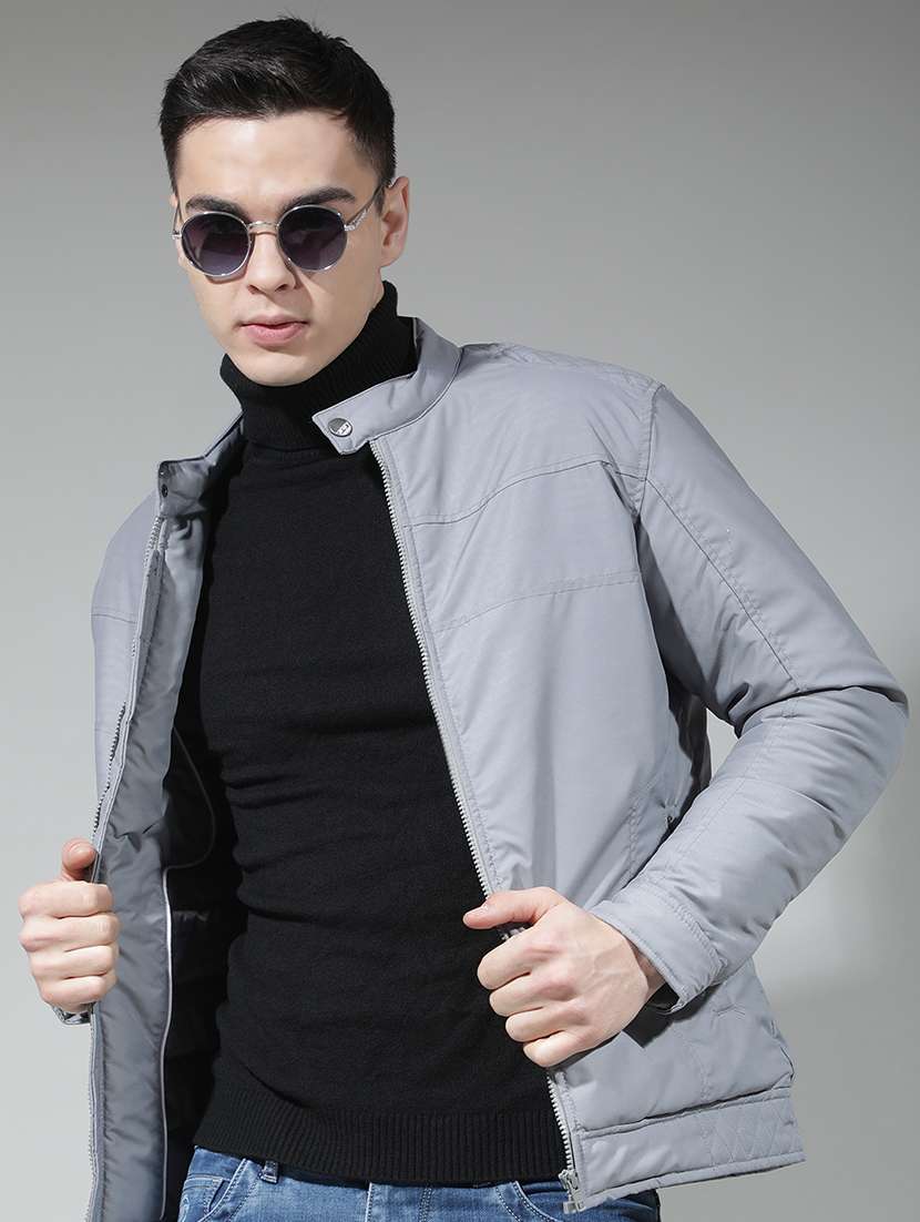 men solid long sleeve insulator bomber jacket - 22290474 -  Standard Image - 1