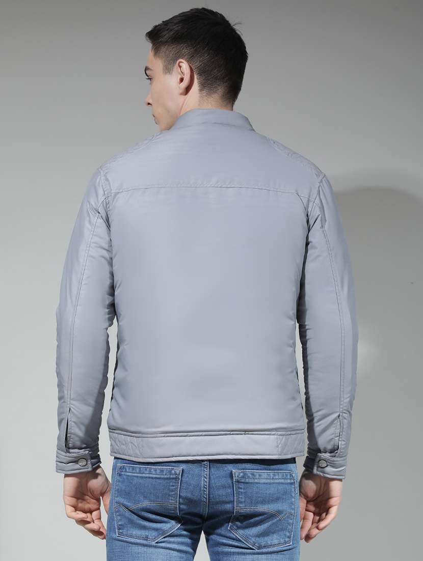 men solid long sleeve insulator bomber jacket - 22290474 -  Standard Image - 4