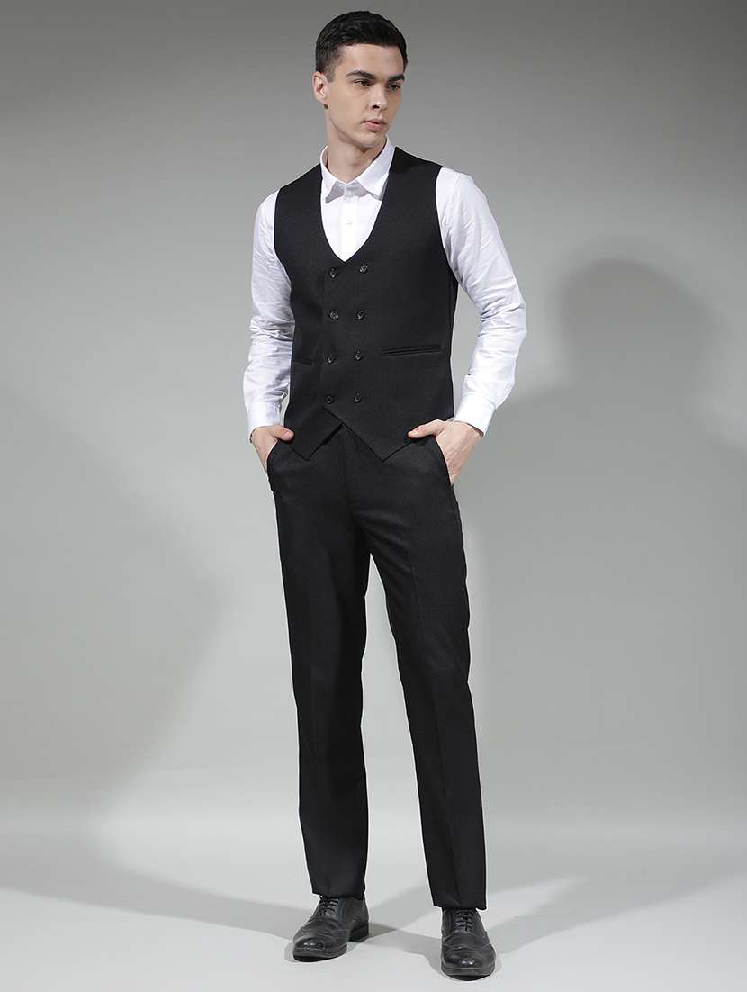 men solid lapel collar 3-piece suit set - 22290478 -  Standard Image - 1