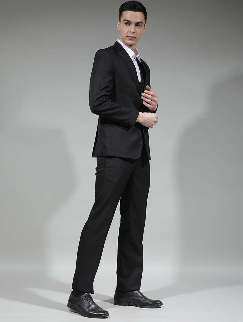 men solid lapel collar 3-piece suit set - 22290478 -  Standard Image - 4