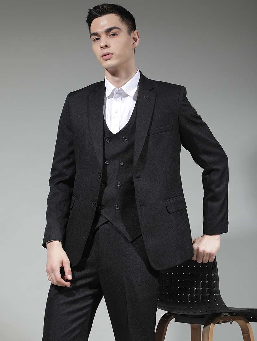 men solid lapel collar 3-piece suit set - 22290478 -  Standard Image - 6