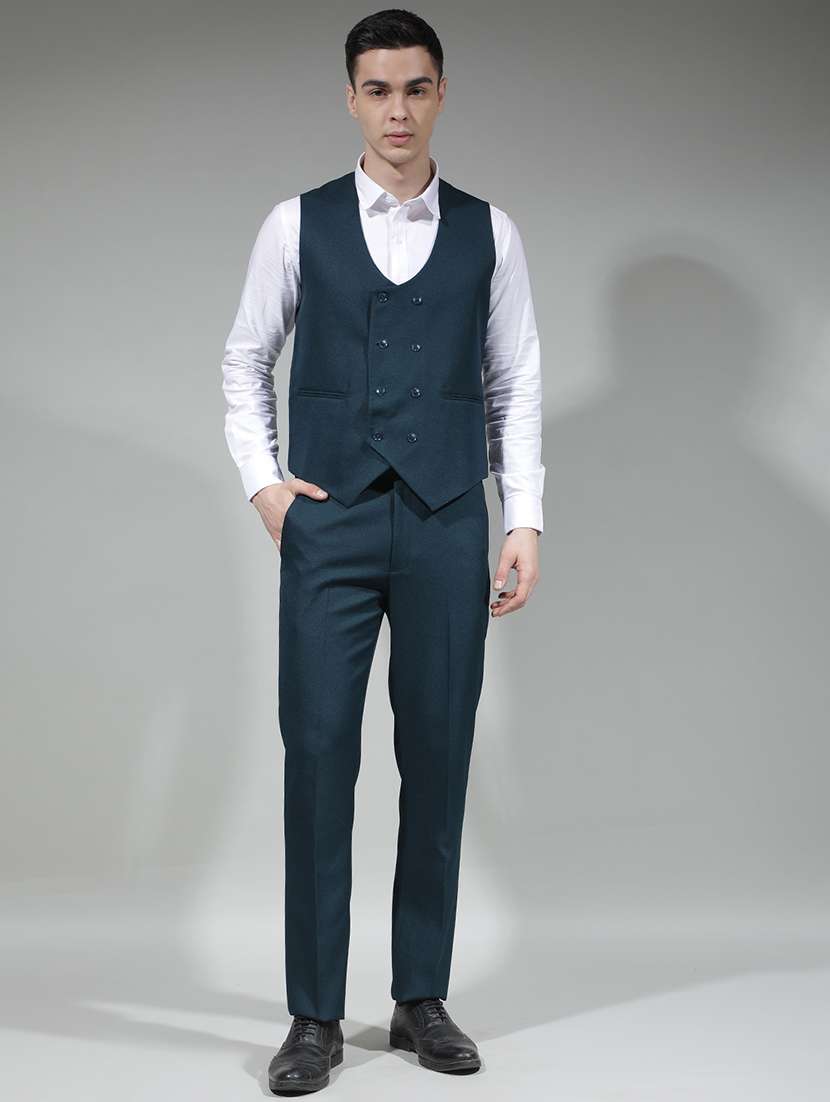 men solid lapel collar 3-piece suit set - 22290479 -  Standard Image - 1