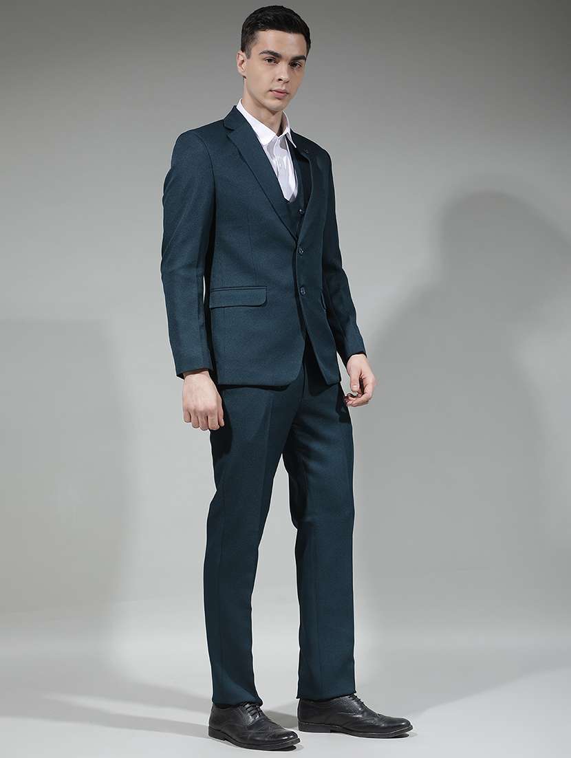 men solid lapel collar 3-piece suit set - 22290479 -  Standard Image - 4