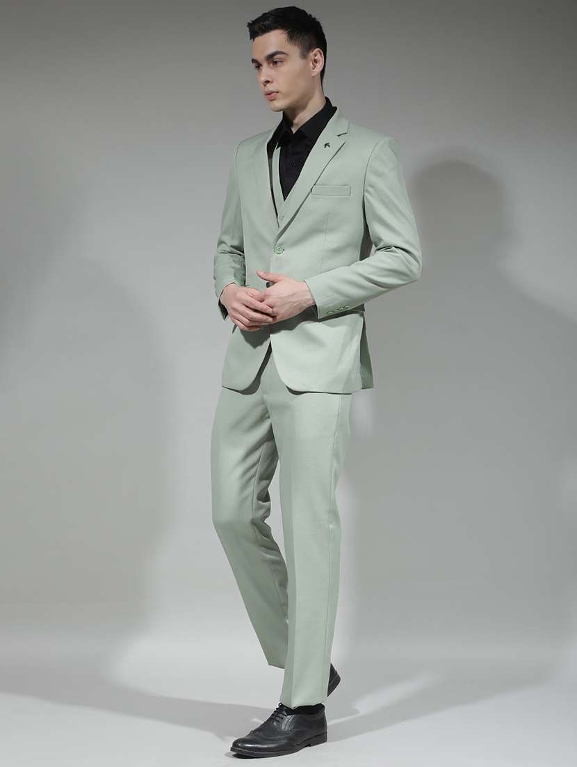 men solid lapel collar 3-piece suit set - 22290481 -  Standard Image - 4