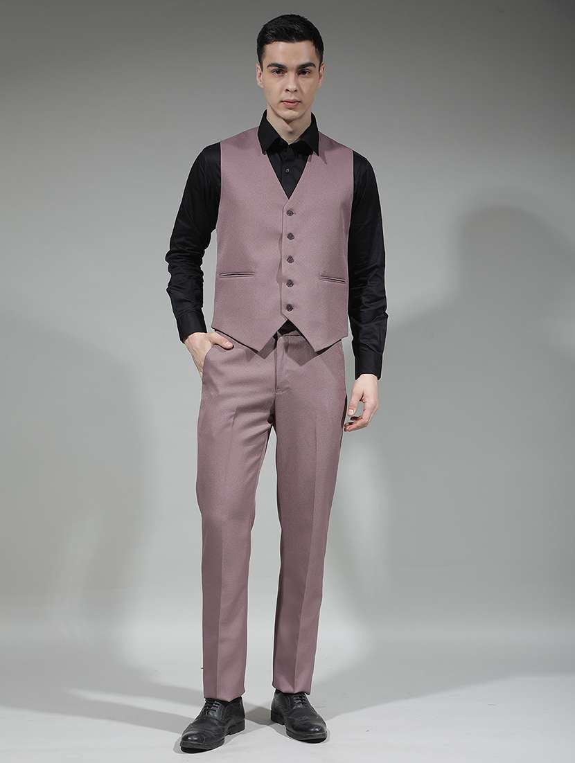 men solid lapel collar 3-piece suit set - 22290482 -  Standard Image - 1