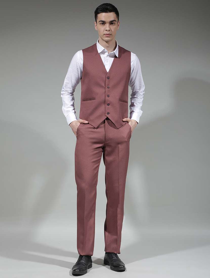 men solid lapel collar 3-piece suit set - 22290483 -  Standard Image - 1