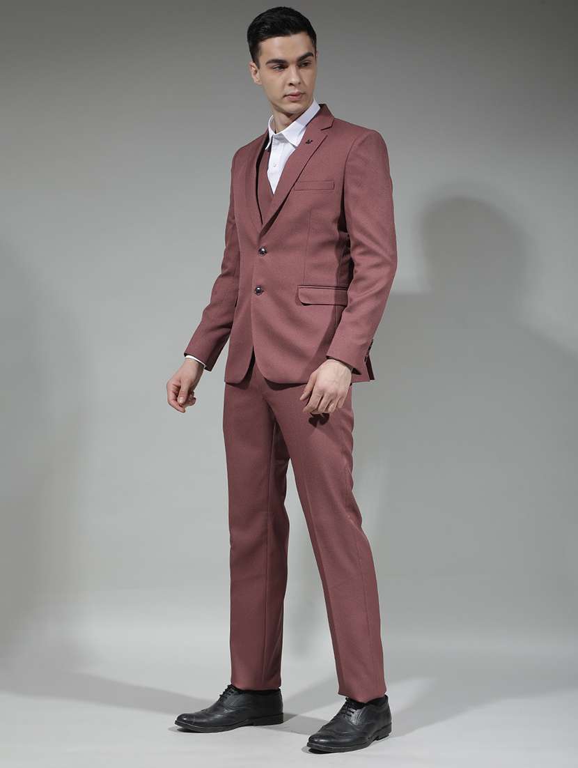 men solid lapel collar 3-piece suit set - 22290483 -  Standard Image - 4