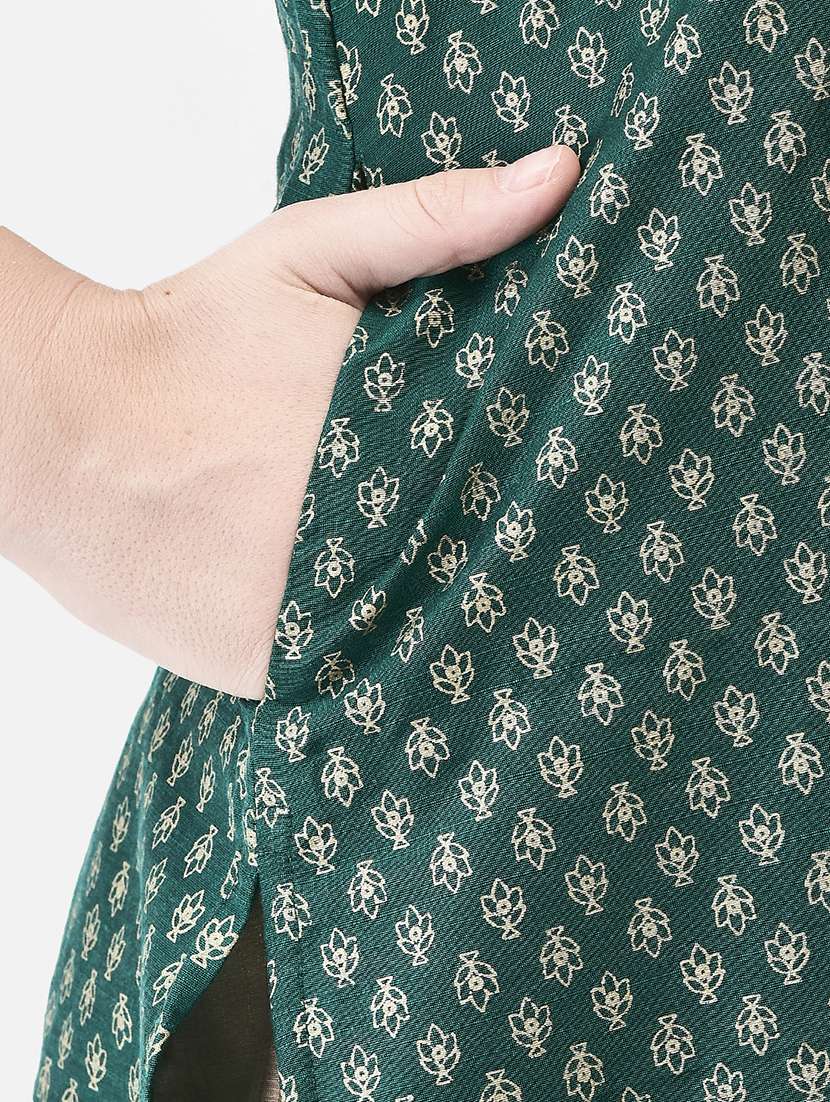 women printed three quarter sleeve straight kurta - 22290503 -  Standard Image - 6