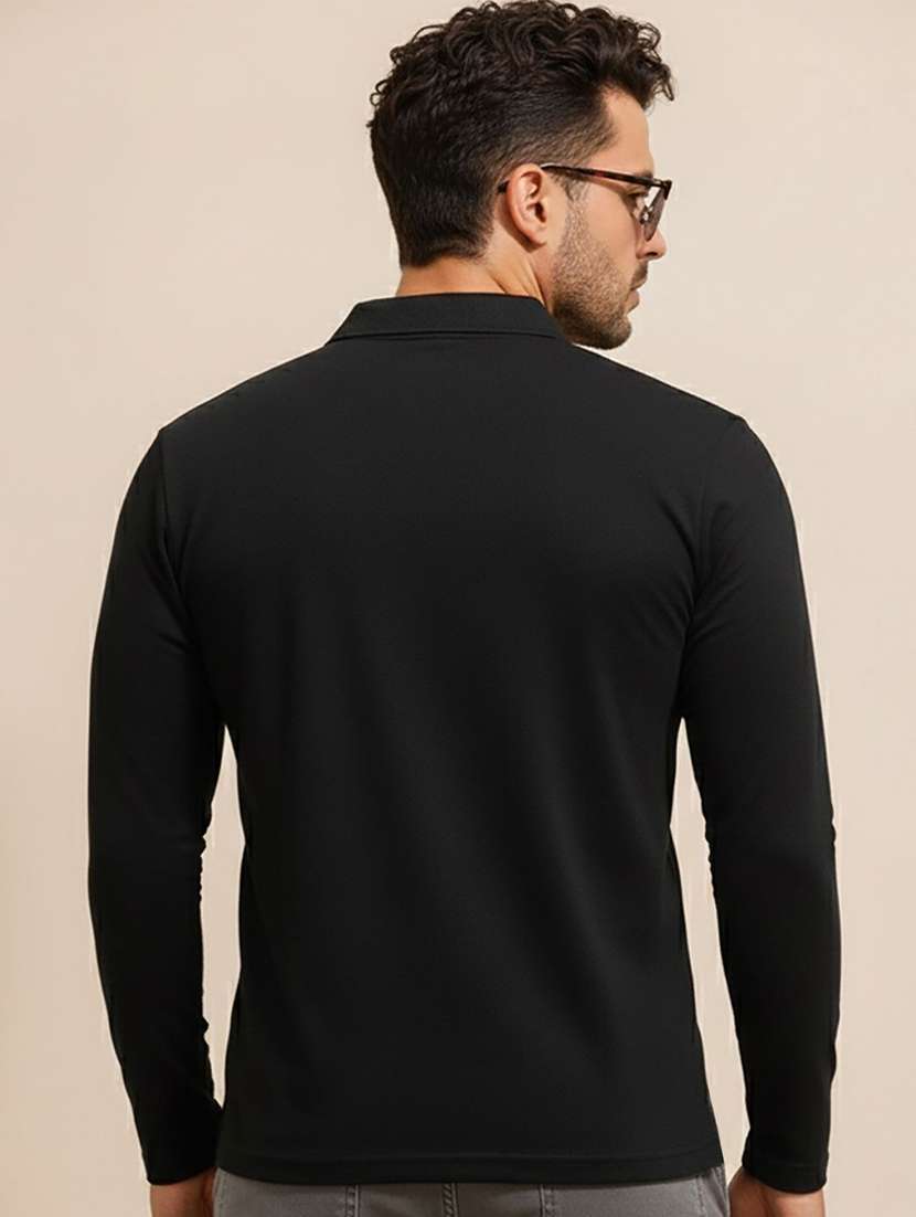 men solid long sleeve polo t-shirt - 22290654 -  Standard Image - 1