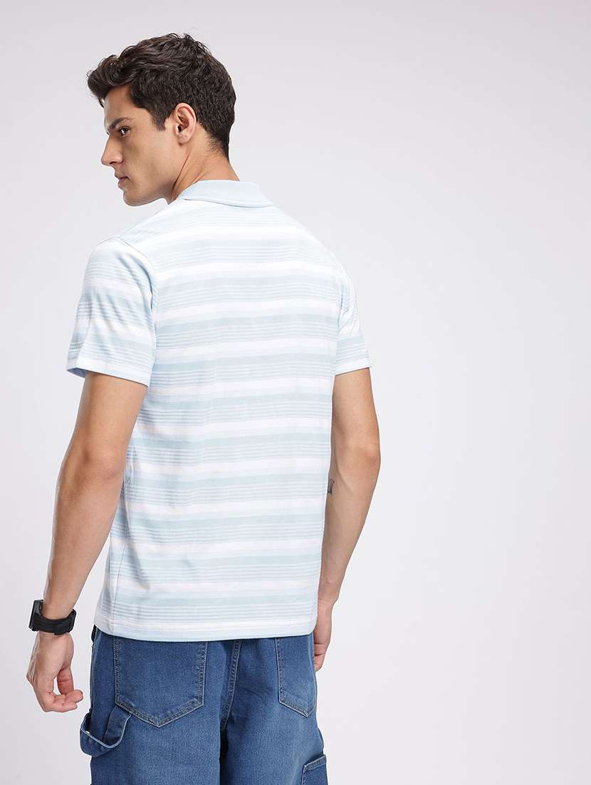 men striped short sleeve regular fit polo t-shirt - 22290655 -  Standard Image - 1