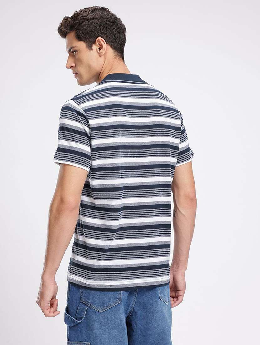men striped short sleeve regular fit polo t-shirt - 22290663 -  Standard Image - 1