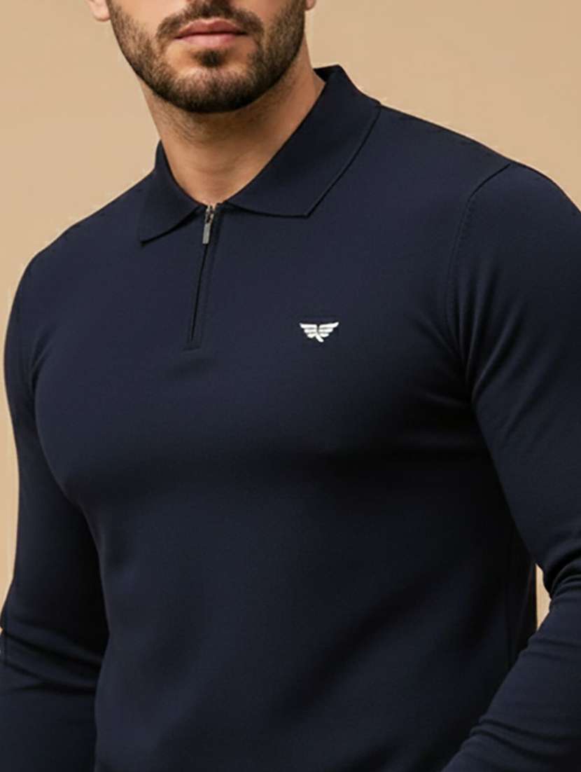 men solid long sleeve polo t-shirt - 22290669 -  Standard Image - 4