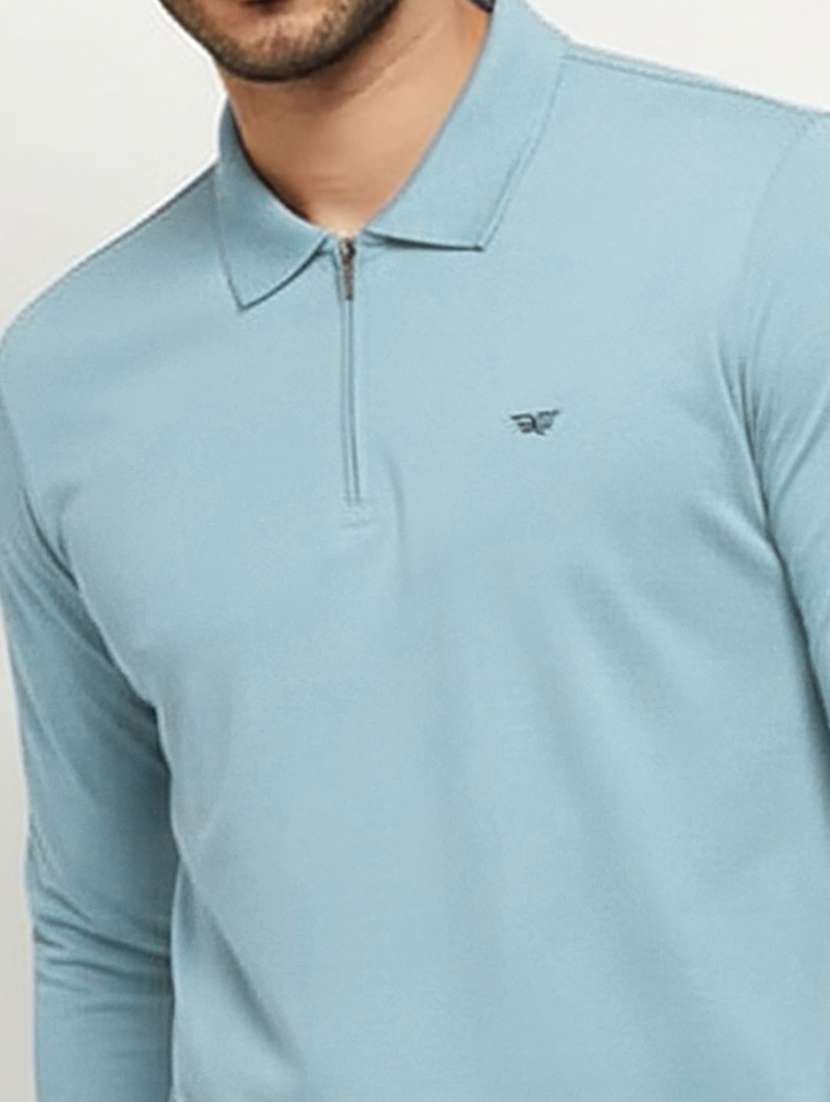 men solid long sleeve polo t-shirt - 22290671 -  Standard Image - 4