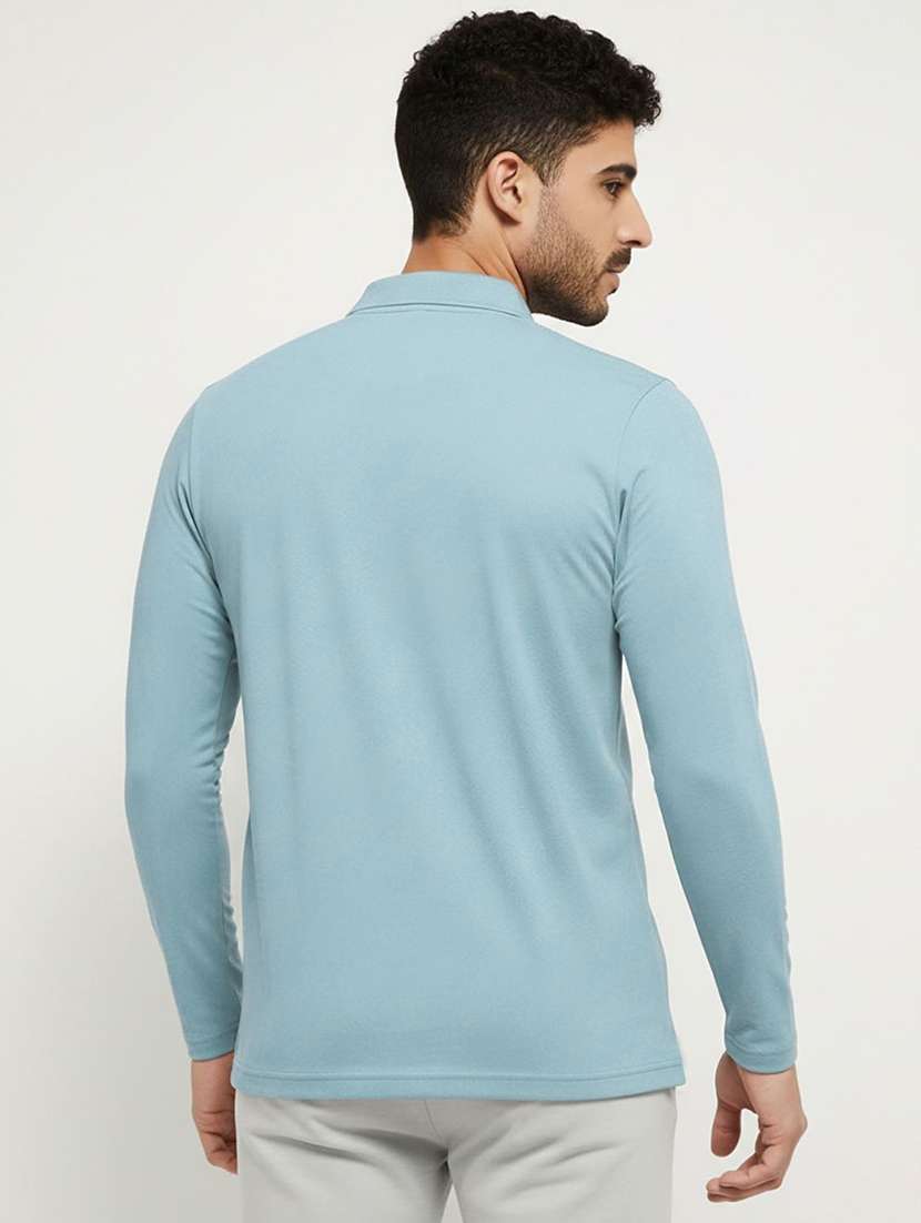 men solid long sleeve polo t-shirt - 22290682 -  Standard Image - 1