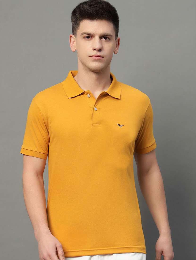 men solid short sleeve polo t-shirt