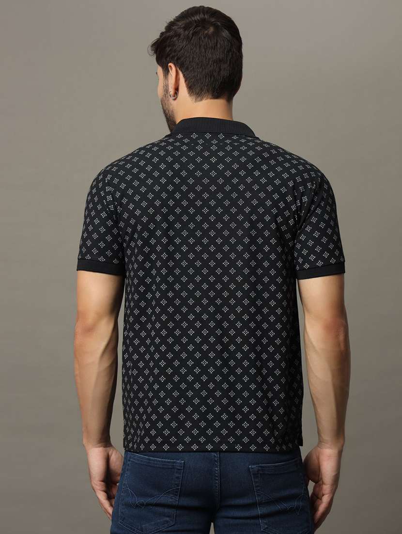 men printed short sleeve polo t-shirt - 22290690 -  Standard Image - 1