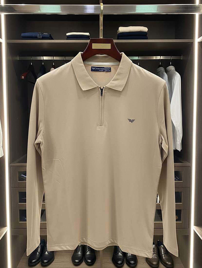 men solid long sleeve polo t-shirt - 22290698 -  Standard Image - 4