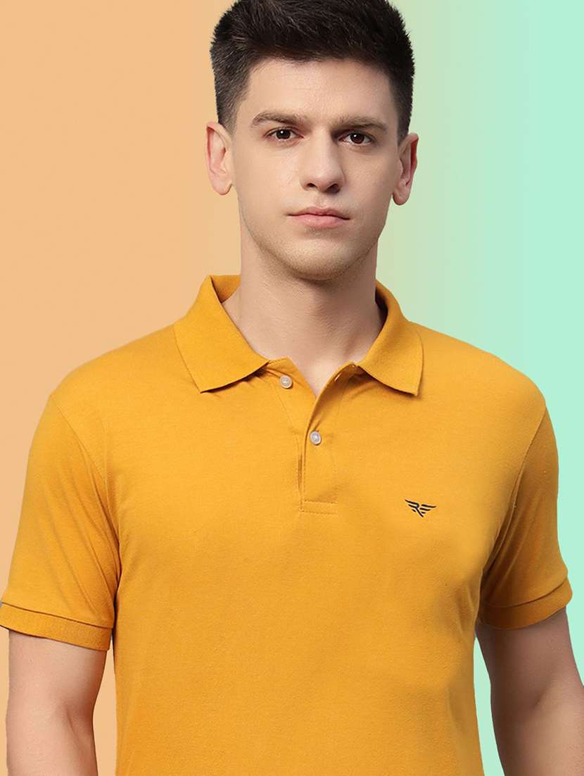 men solid short sleeve polo t-shirt
