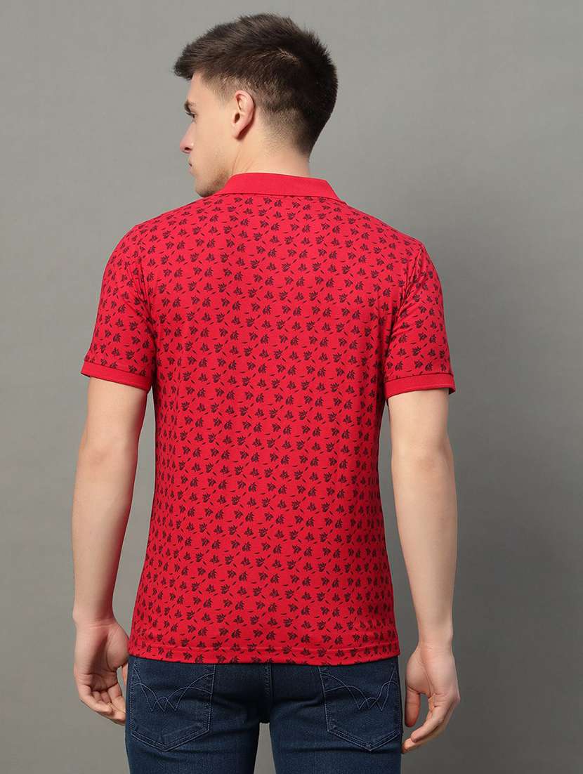 men printed short sleeve polo t-shirt - 22290711 -  Standard Image - 1