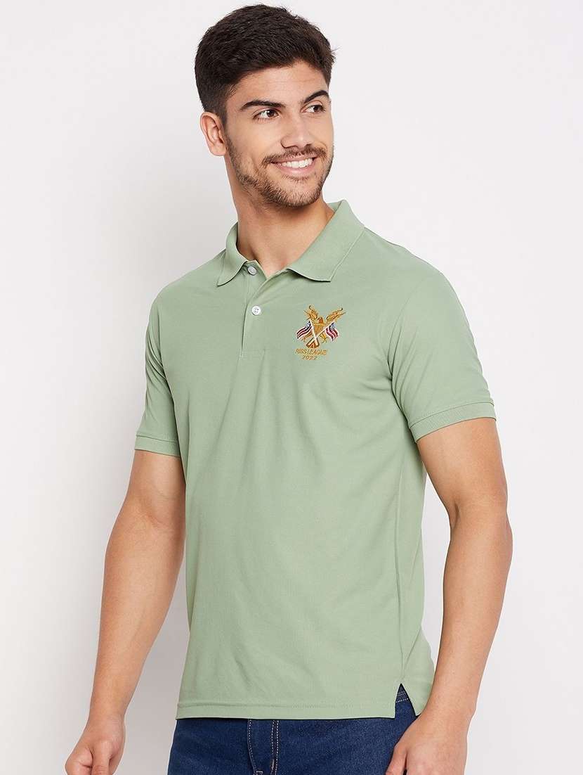 Men Solid Short Sleeve Polo T-shirt - 22290727 -  Standard Image - 1